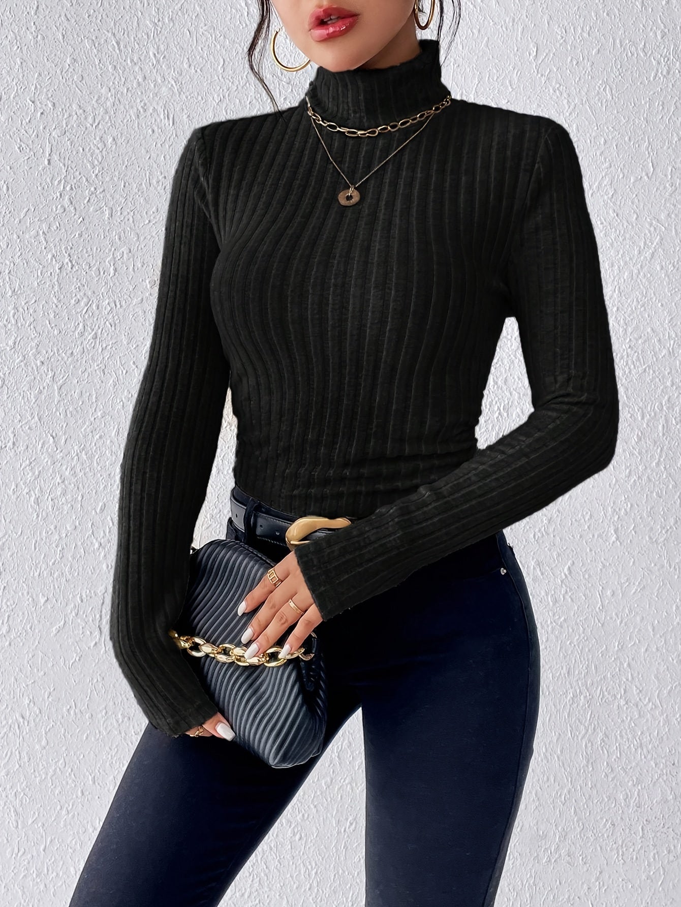 Ciara - Ribbed Turtleneck Top