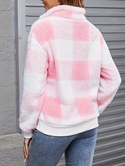Emilia - Plaid Teddy Fleece Pullover