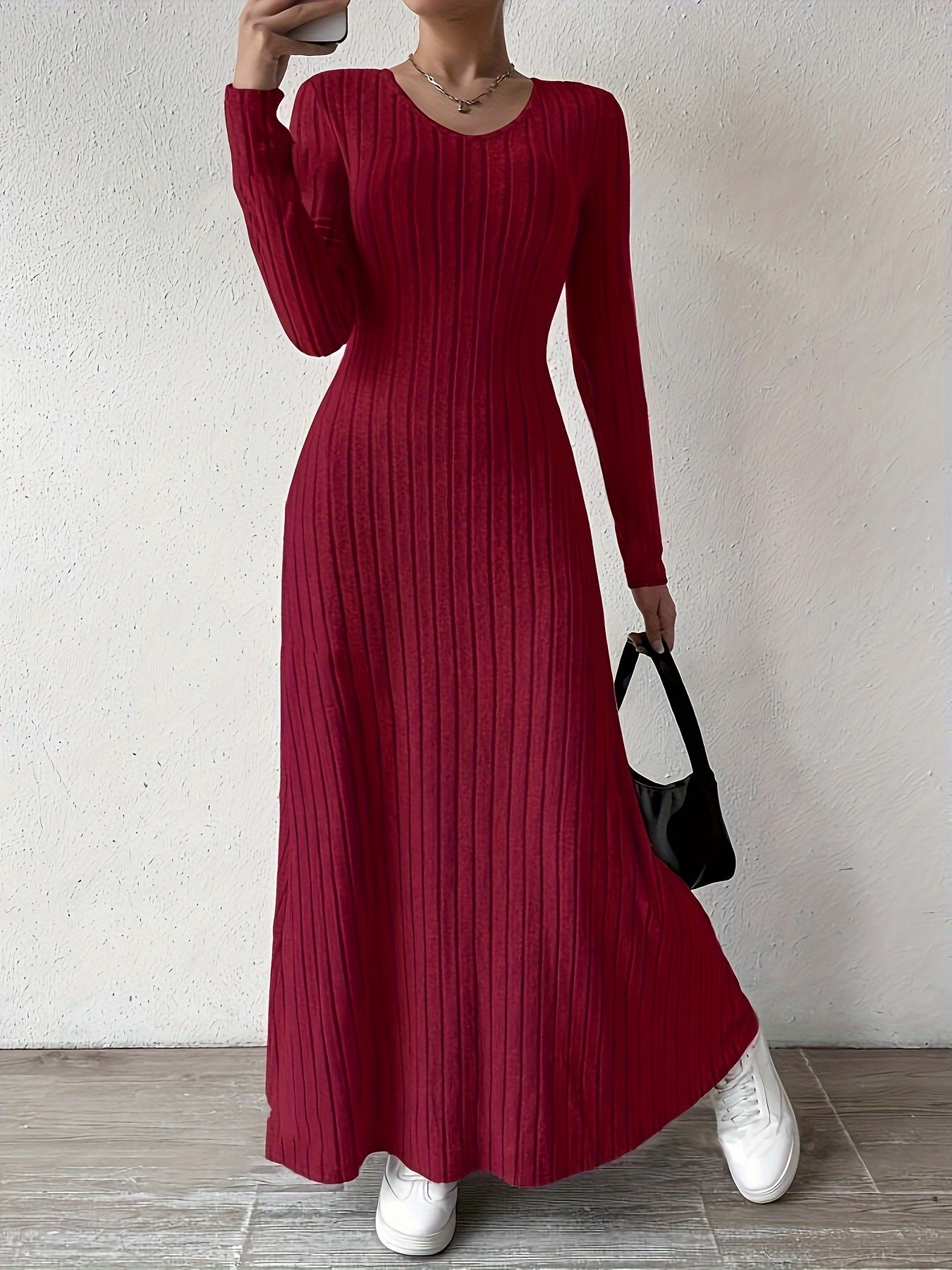 Elena - Ribbed Knit Maxi Dress