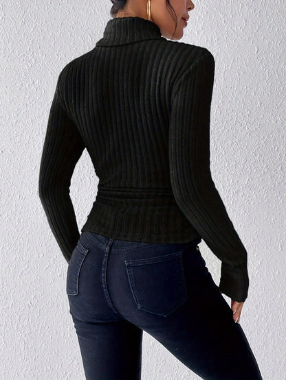 Ciara - Ribbed Turtleneck Top