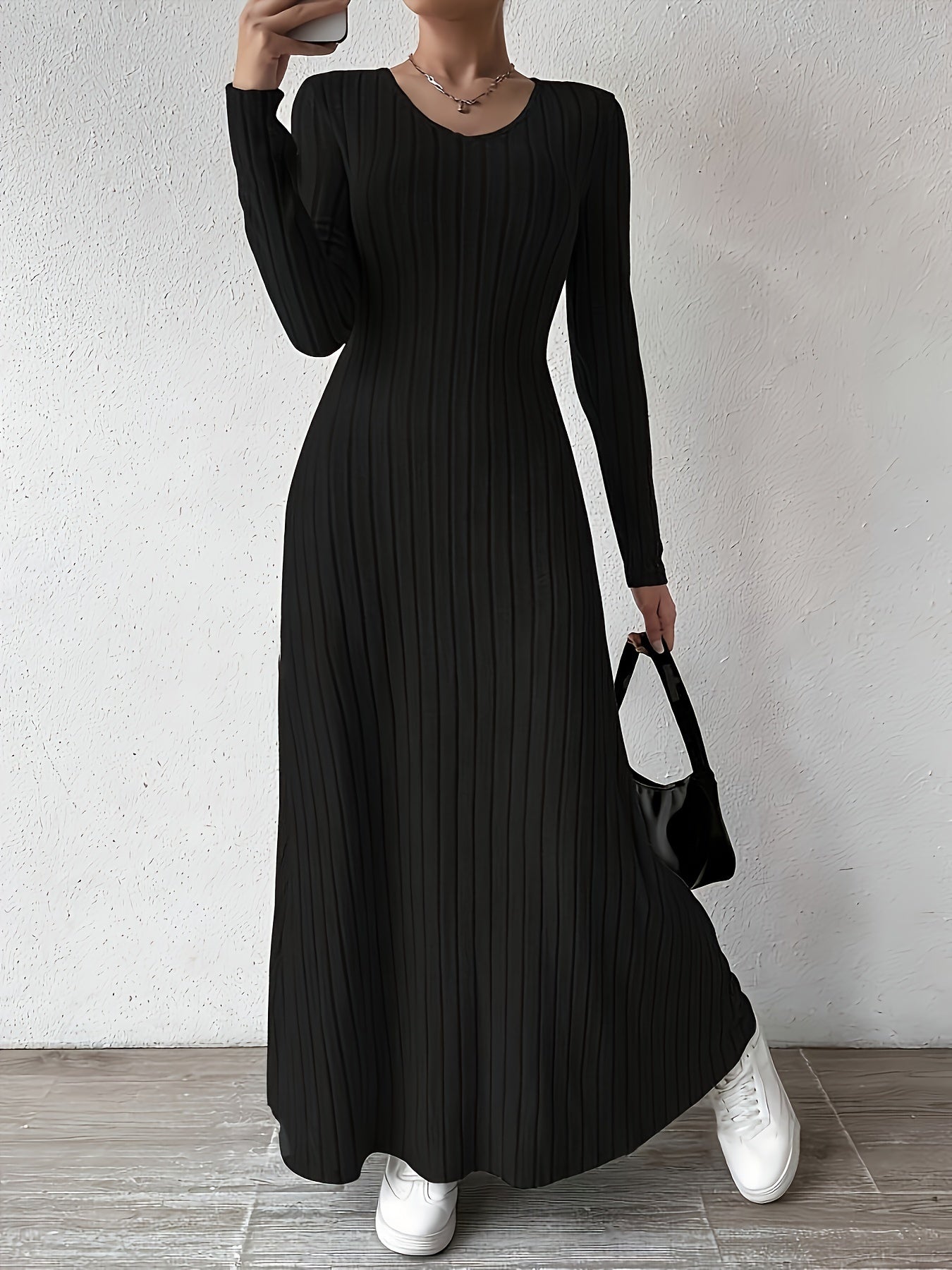 Elena - Ribbed Knit Maxi Dress