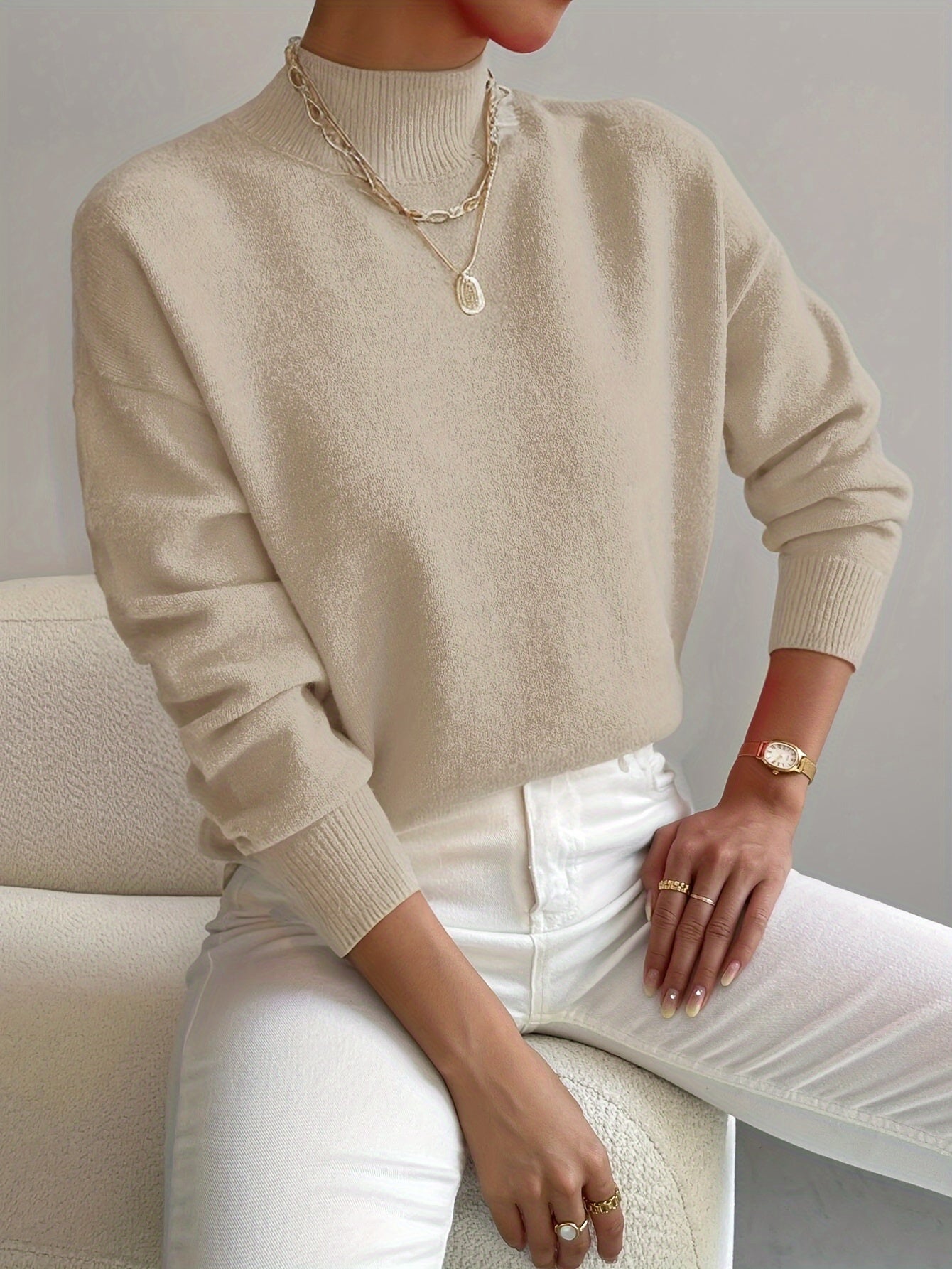 Sienna - Mock Neck Knit Sweater