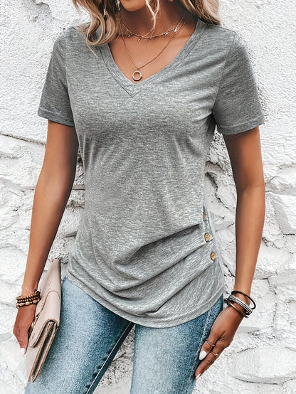 Olivia - Button Tee