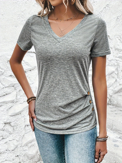 Olivia - Button Tee