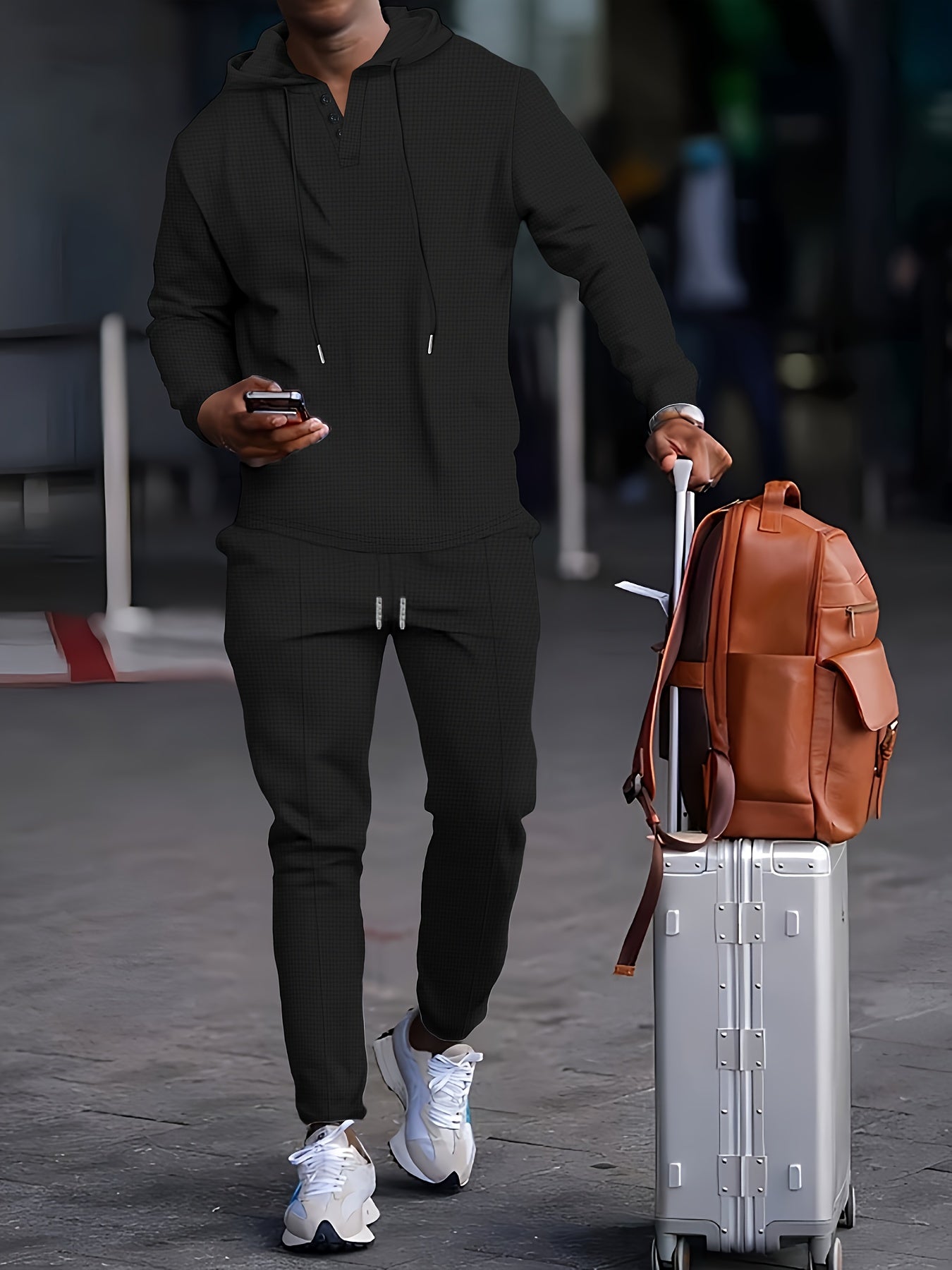 Mason - Waffle Knit Hoodie & Jogger Set