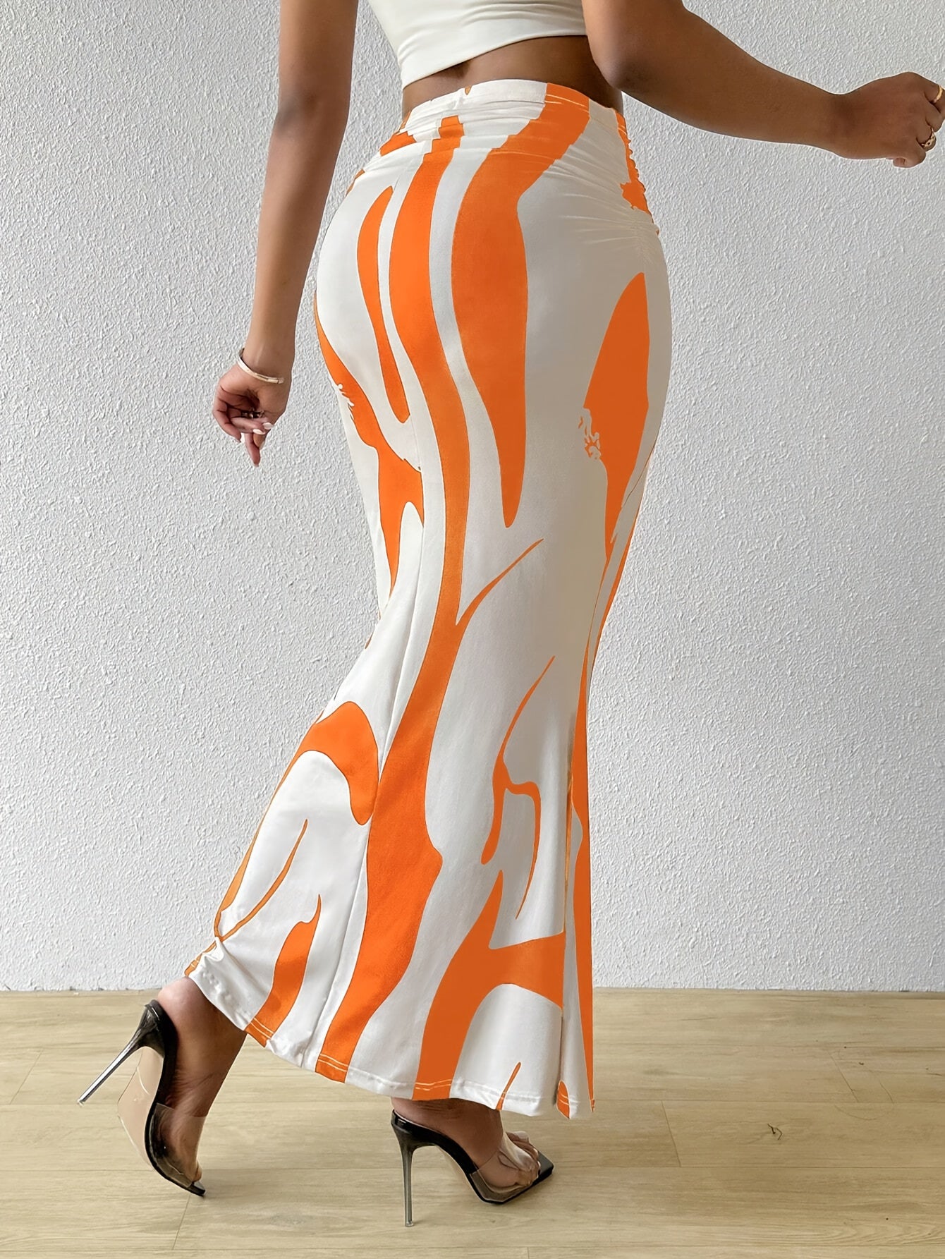 Serena – Geometric Print High-Waist Mermaid Skirt