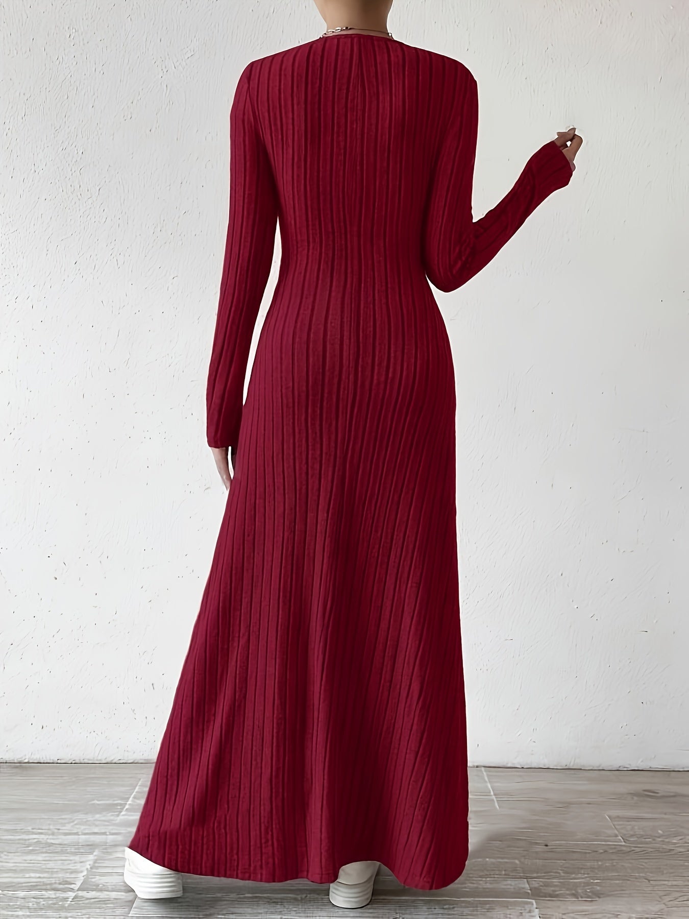 Elena - Ribbed Knit Maxi Dress