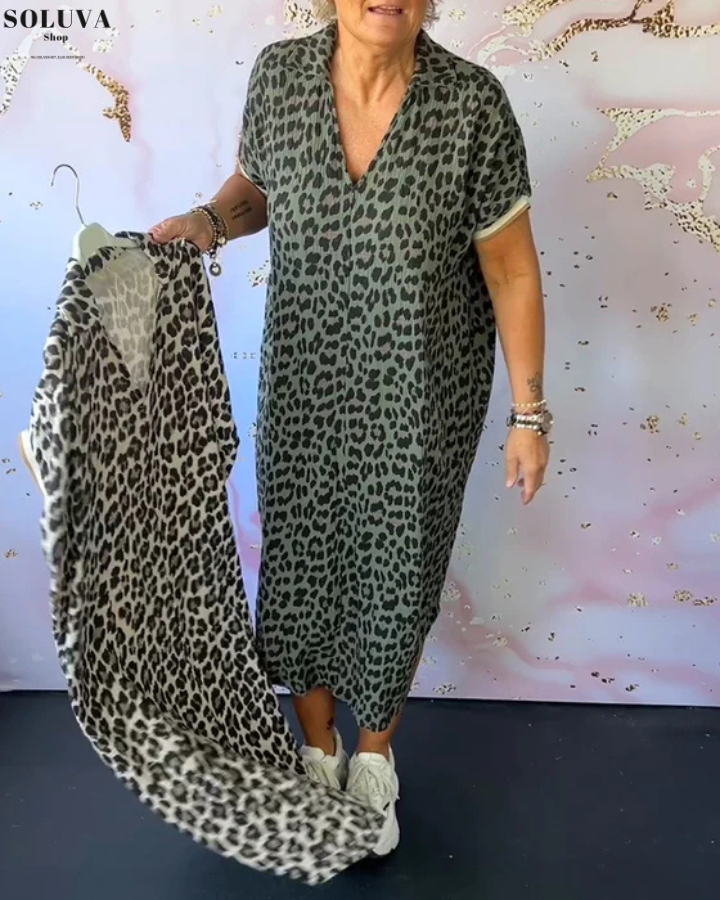 Savannah – Elegant Leopard Print Dress