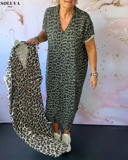Savannah – Elegant Leopard Print Dress
