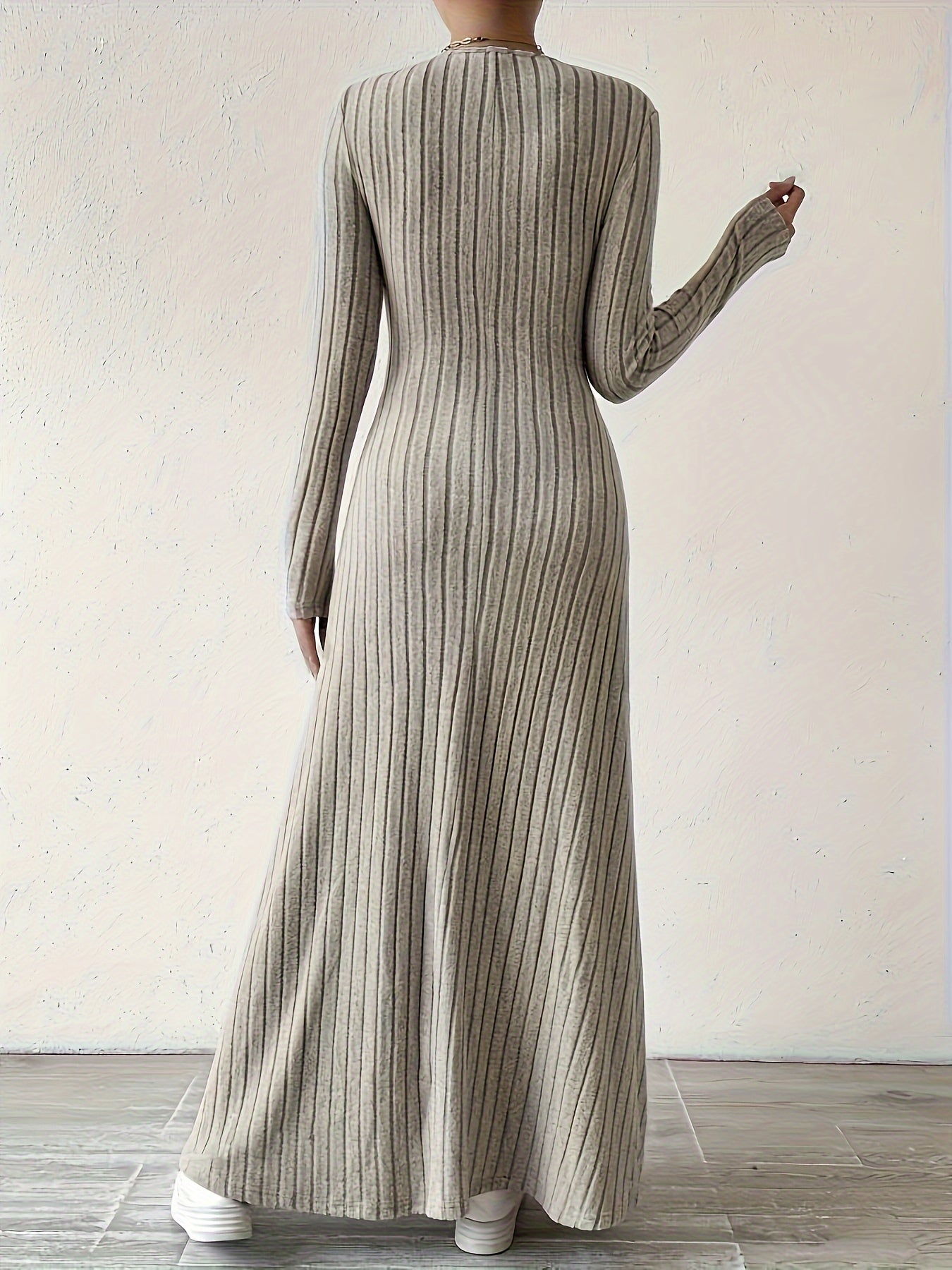 Elena - Ribbed Knit Maxi Dress