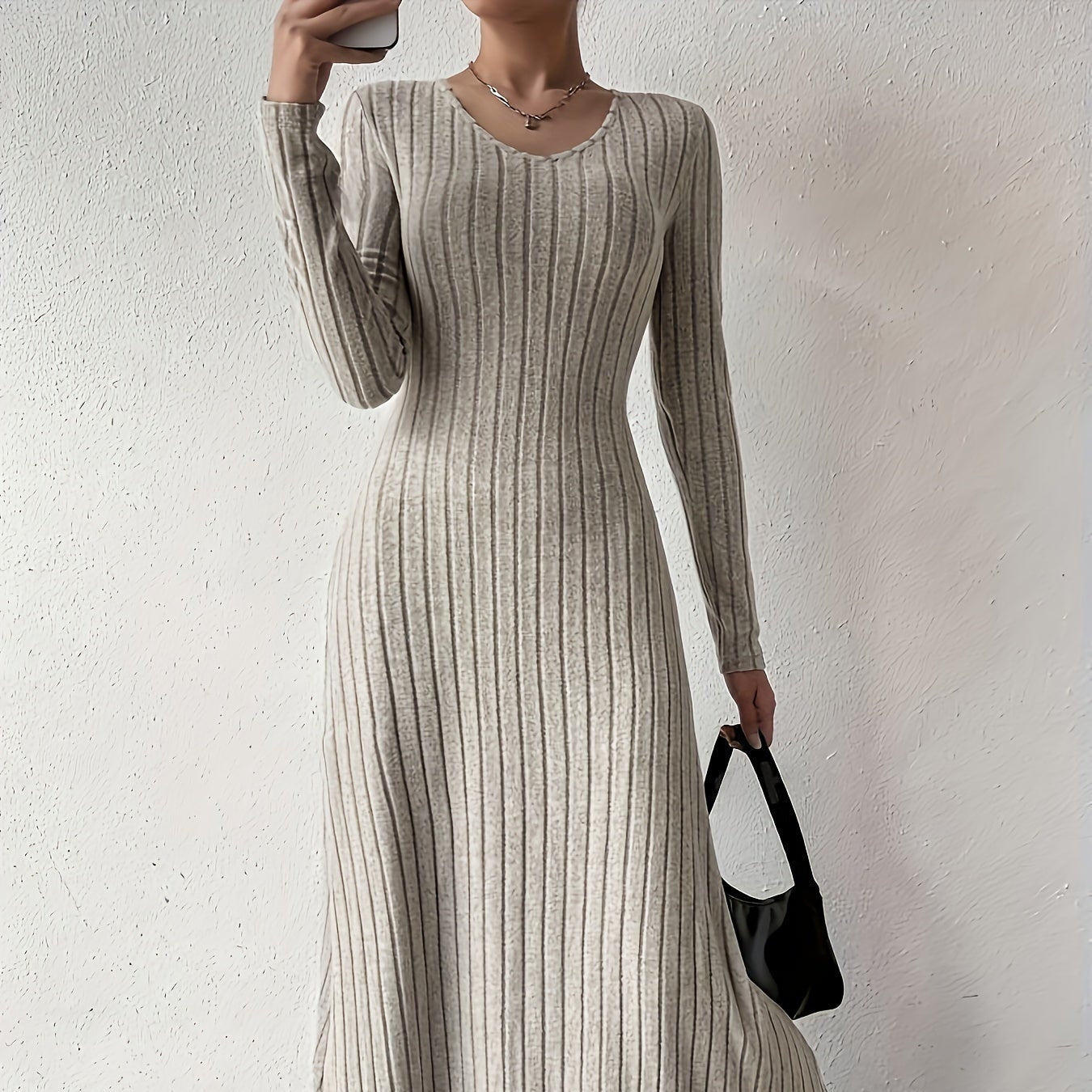 Elena - Ribbed Knit Maxi Dress