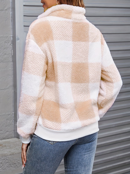Emilia - Plaid Teddy Fleece Pullover