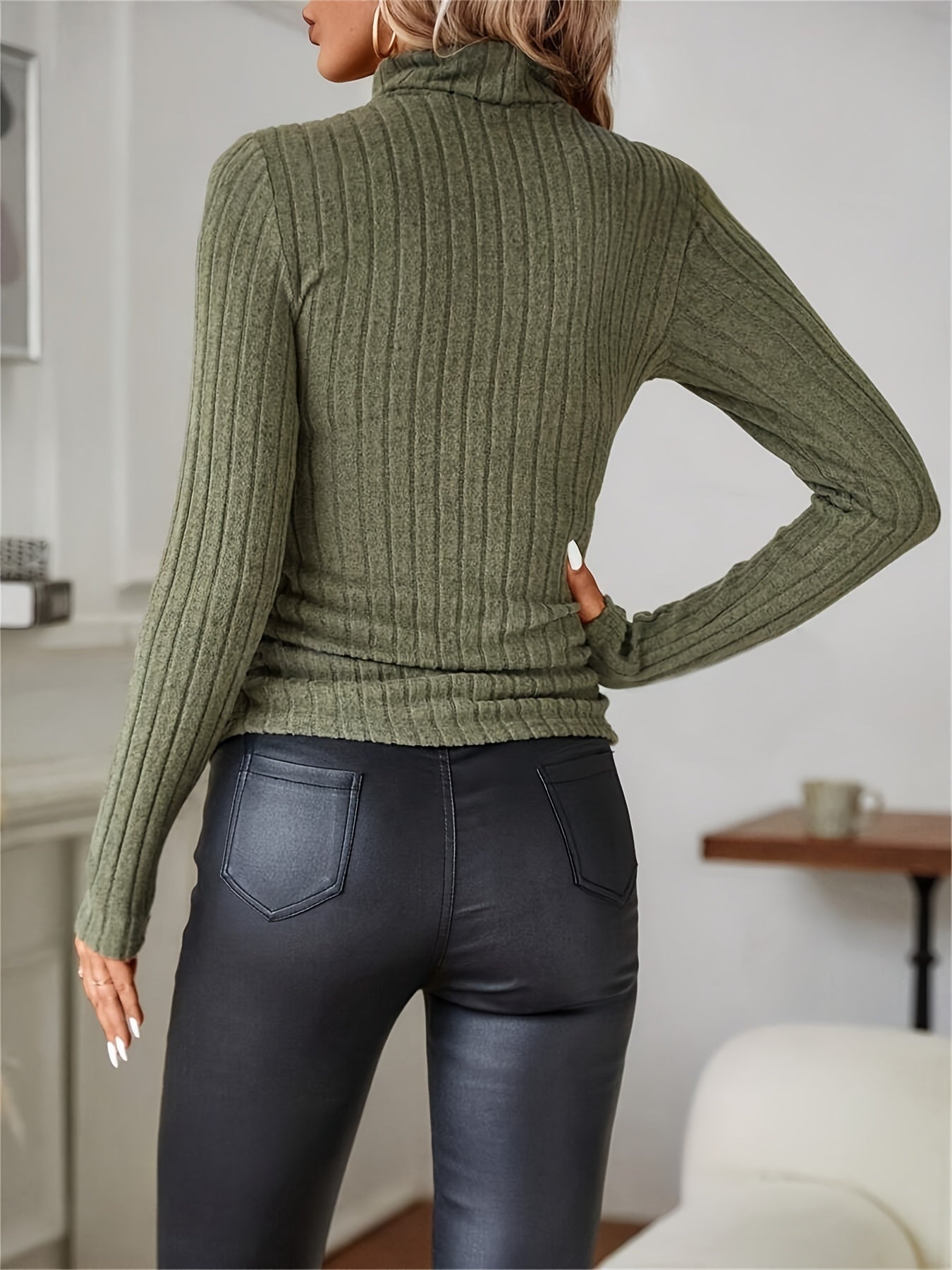 Ciara - Ribbed Turtleneck Top