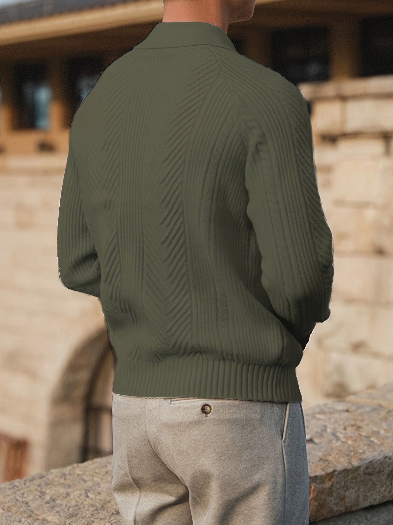 Adrian - Textured Knit Polo Sweater